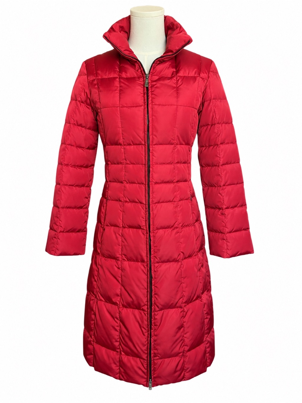Andrew Marc New York Red Quilted Down Puffer Long Coat Size XS